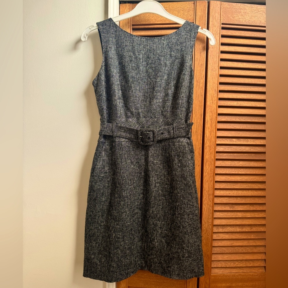 Banana Republic Charcoal Grey Tweed Size 4 Petite Dress - Picture 2 of 10